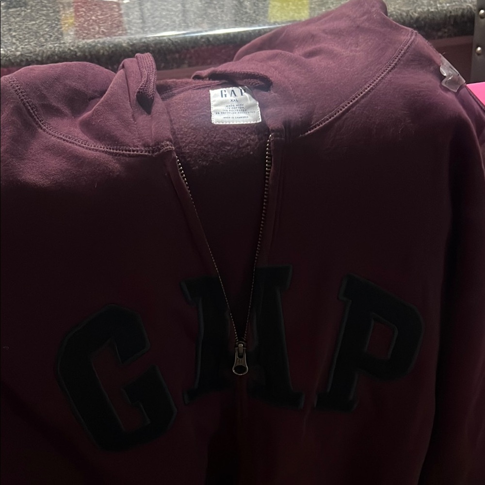 GAP Burgundy Zip-Up Hoodie